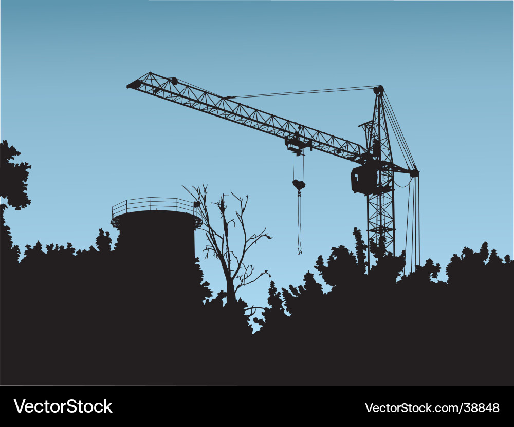 Crane construction site Royalty Free Vector Image