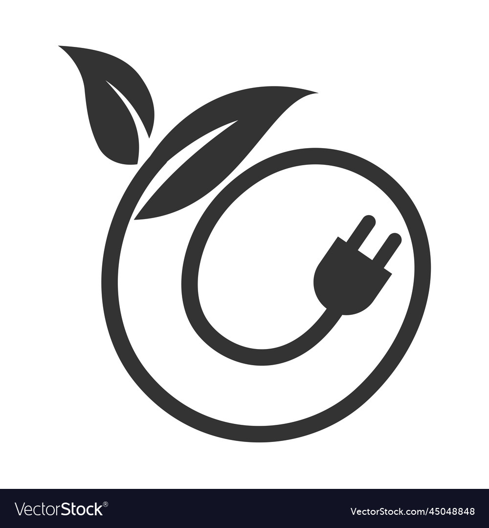 Electric car with plug logo template icon brand