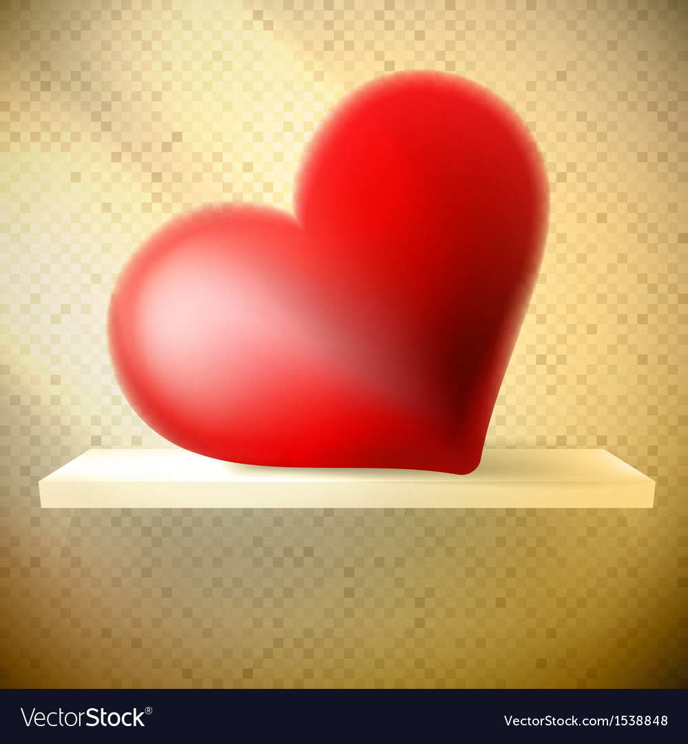 Empty shelf with red heart