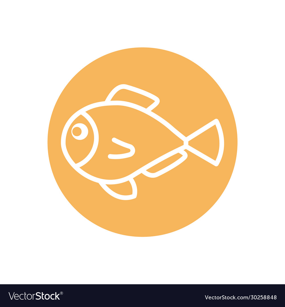 Isolated fish line block style icon design