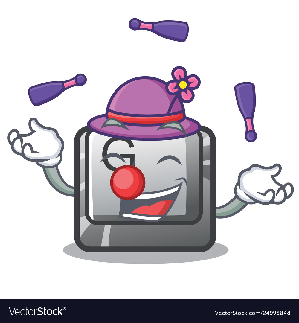 Juggling button g installed on mascot computer
