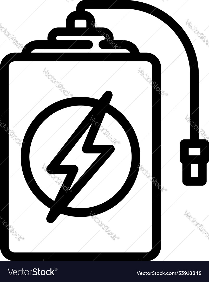 Quick charge power bank icon outline style Vector Image