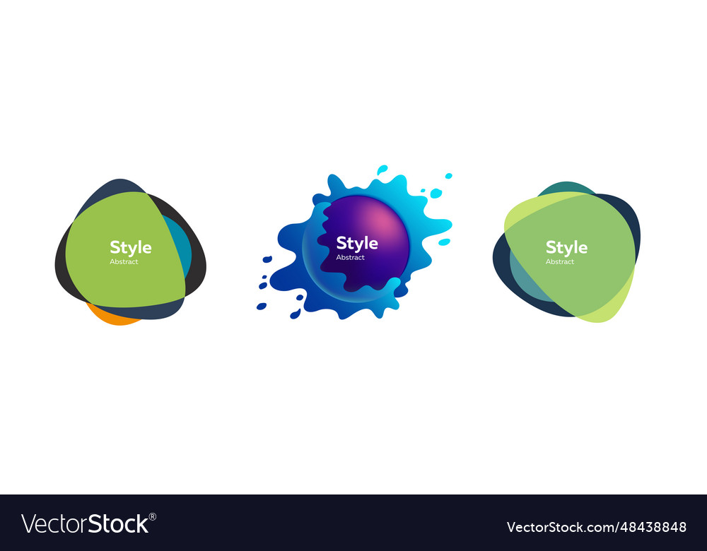 Set of abstract form dynamic composition vector image Set of abstract form dynamic composition