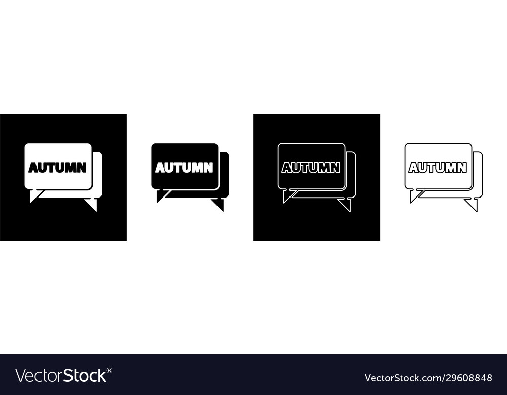 Set speech bubble with text autumn icon isolated vector image Set speech bubble with text autumn icon isolated