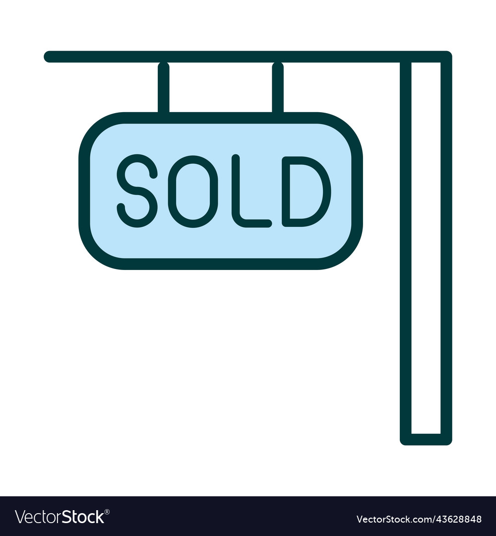 Sold real estate placard Royalty Free Vector Image