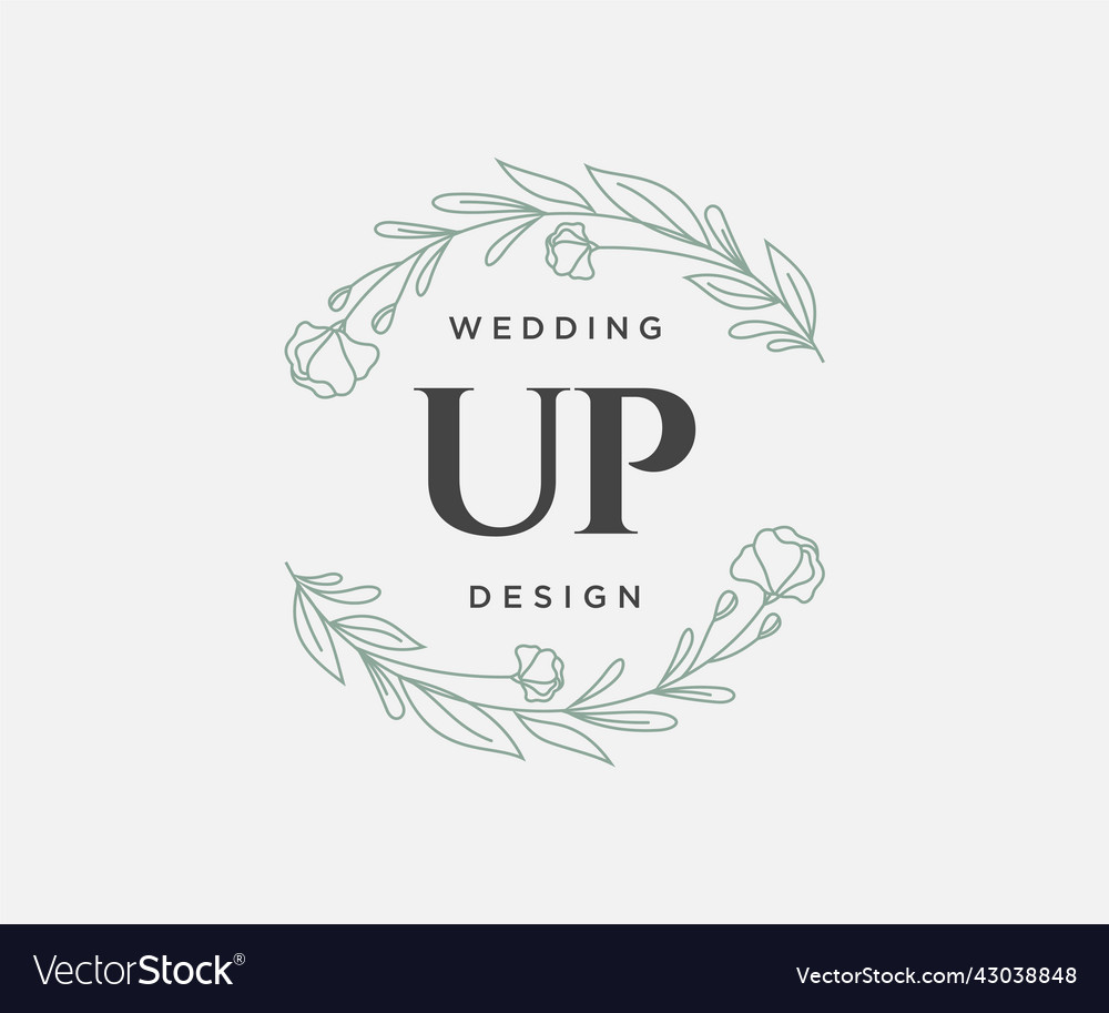 Up initials letter wedding monogram logos