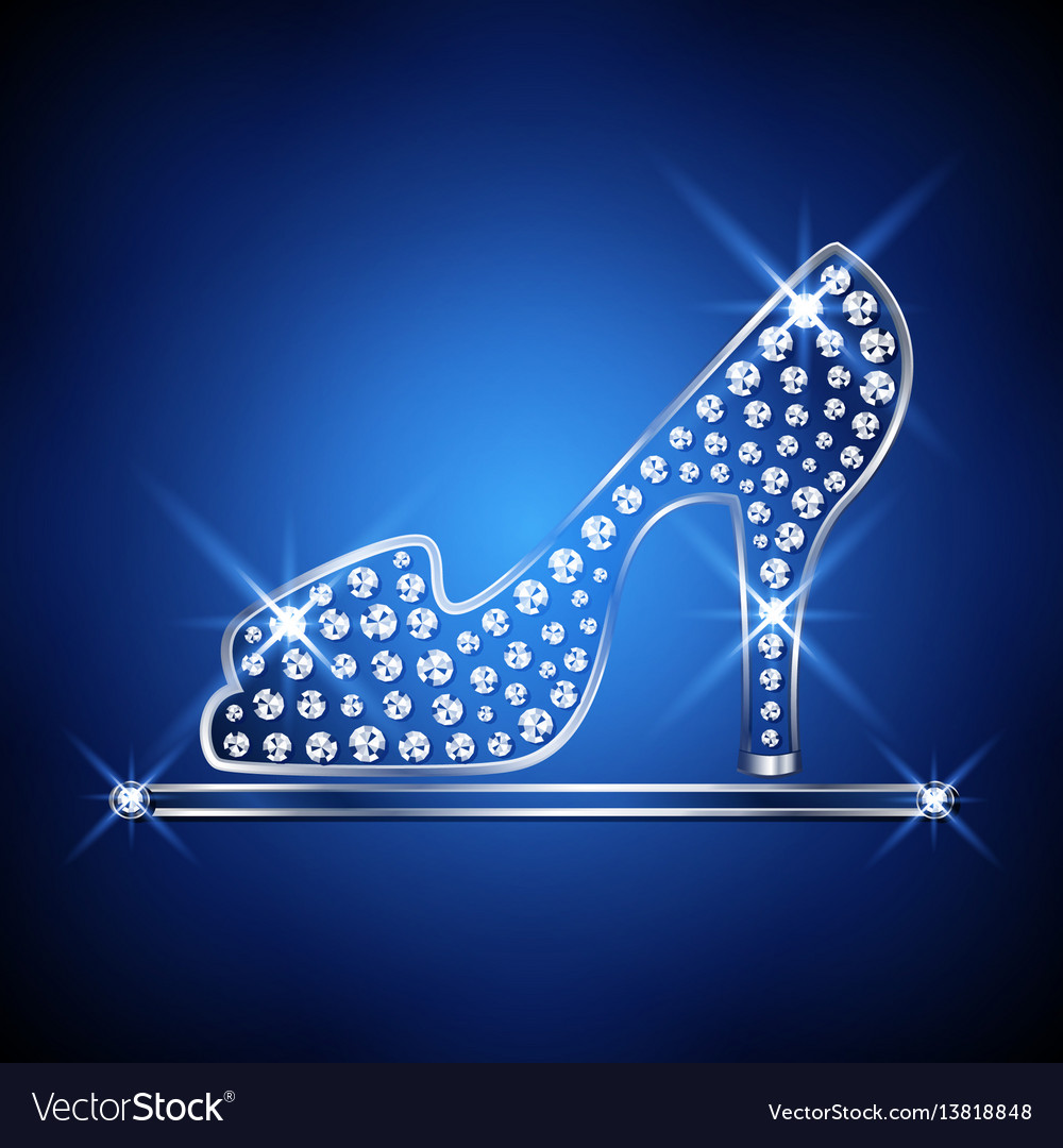 Women shoe decorated with jewels Royalty Free Vector Image