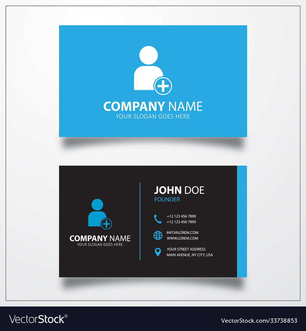 Add user account icon business card template