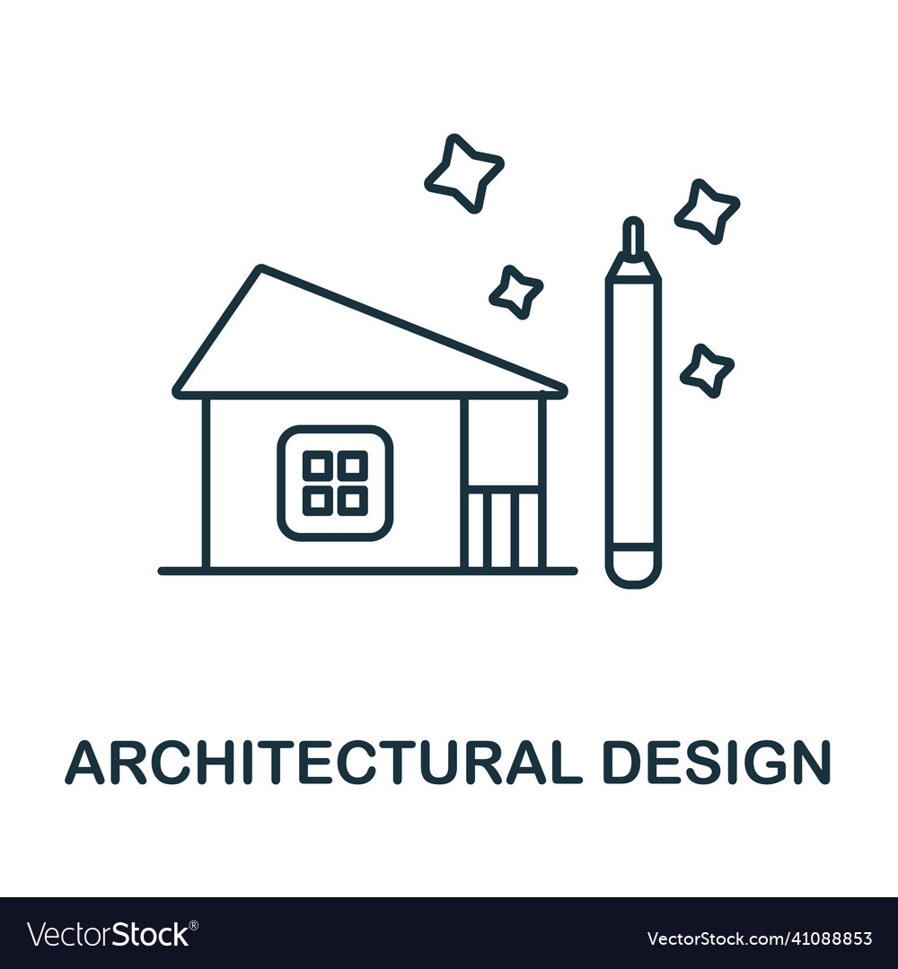 Architectural design icon line element from vector image Architectural design icon line element from