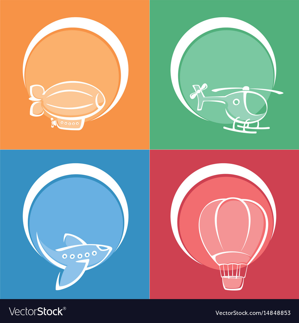 Aviation icons set