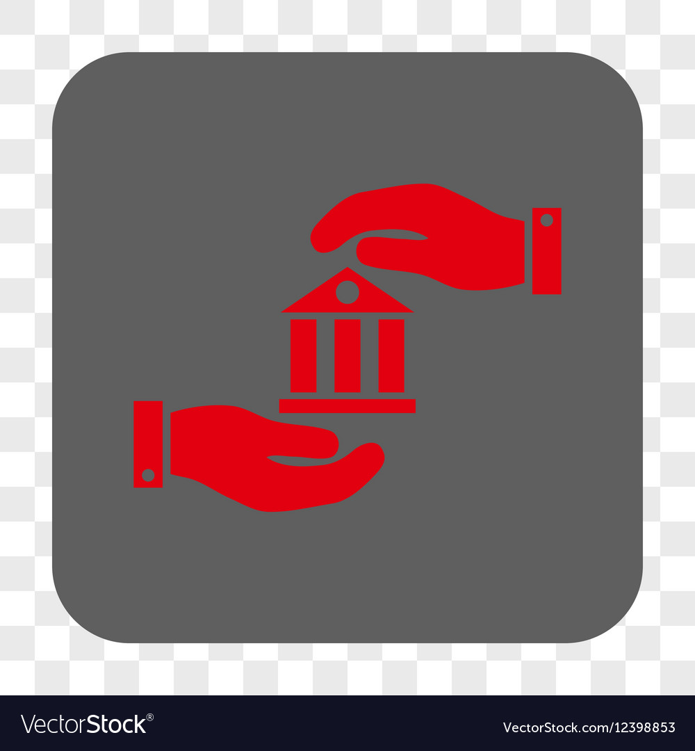 Bank service rounded square button