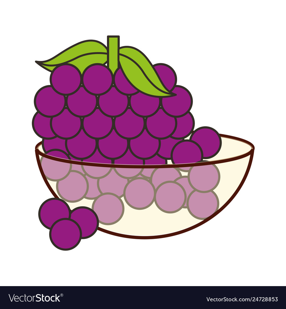 Bowl crystal with bunch grapes