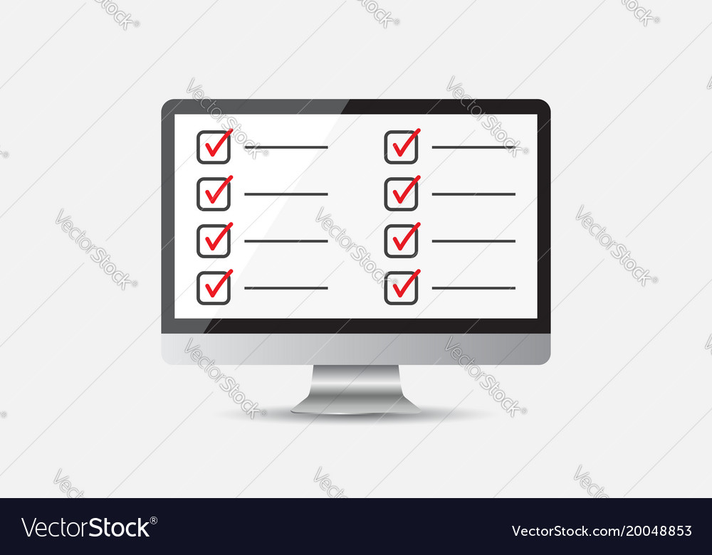Businessman checklist with computer check list