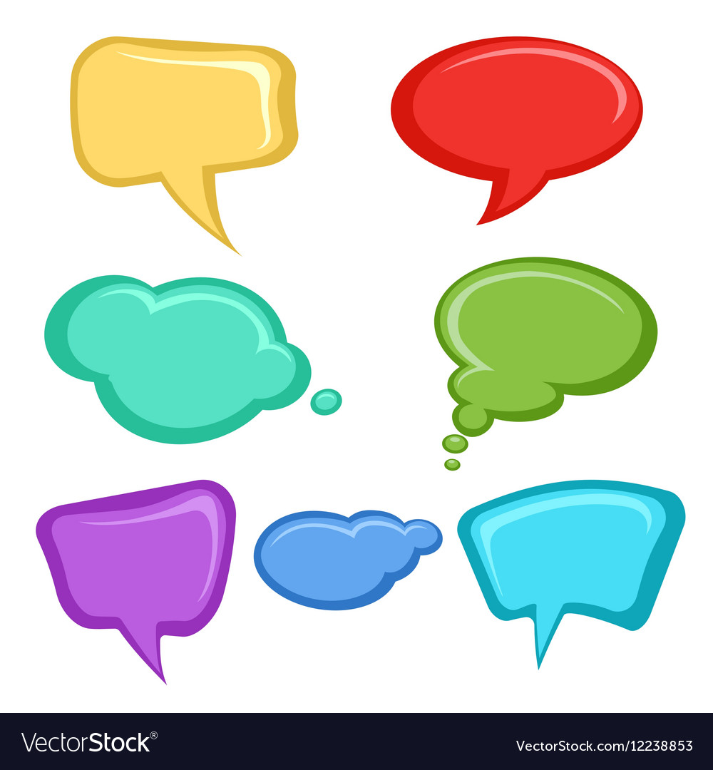 Cartoon speech bubbles set Royalty Free Vector Image