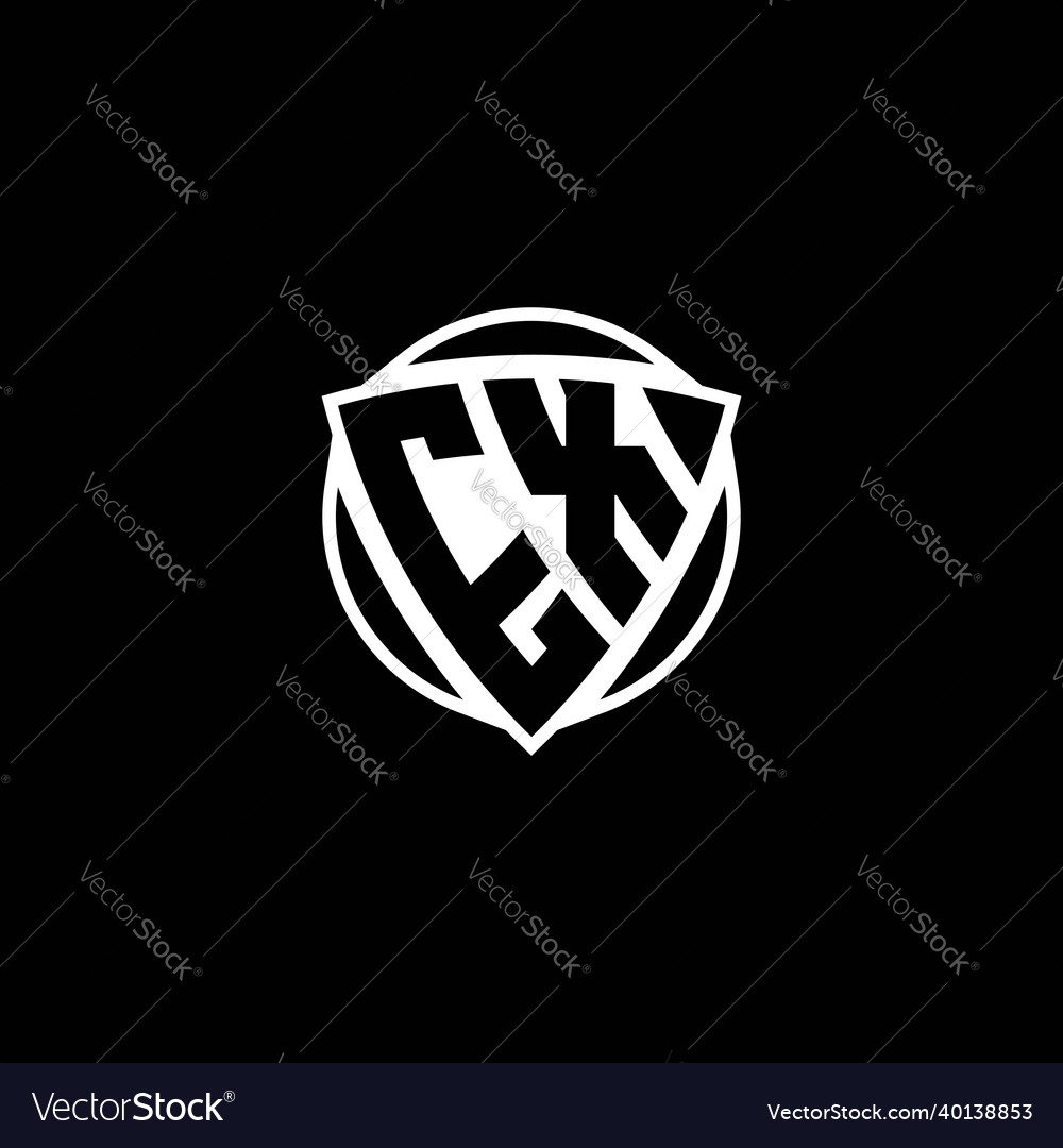 Ex logo monogram triangle shield and circle shape