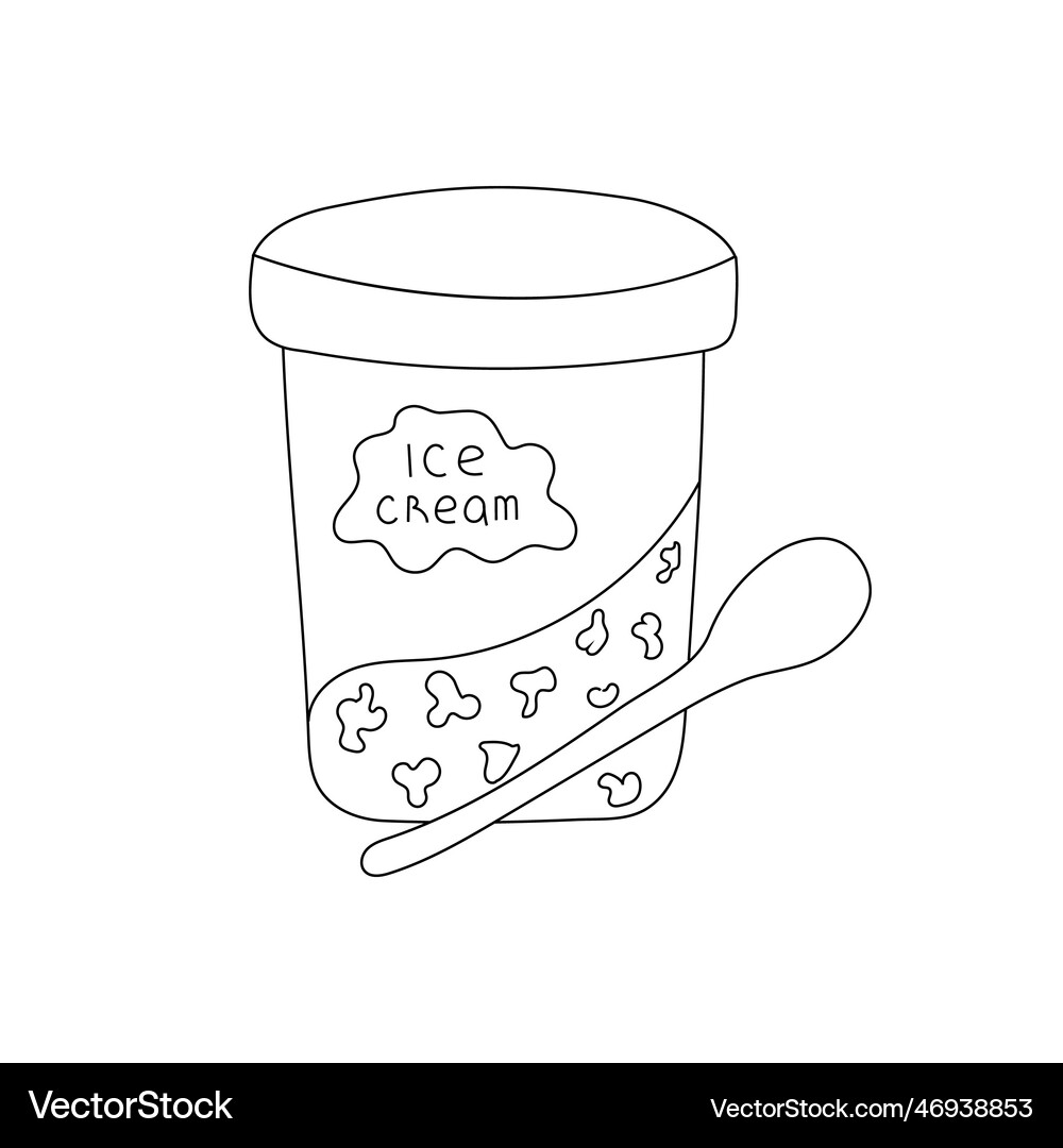 Hand drawn ice cream bucket Royalty Free Vector Image