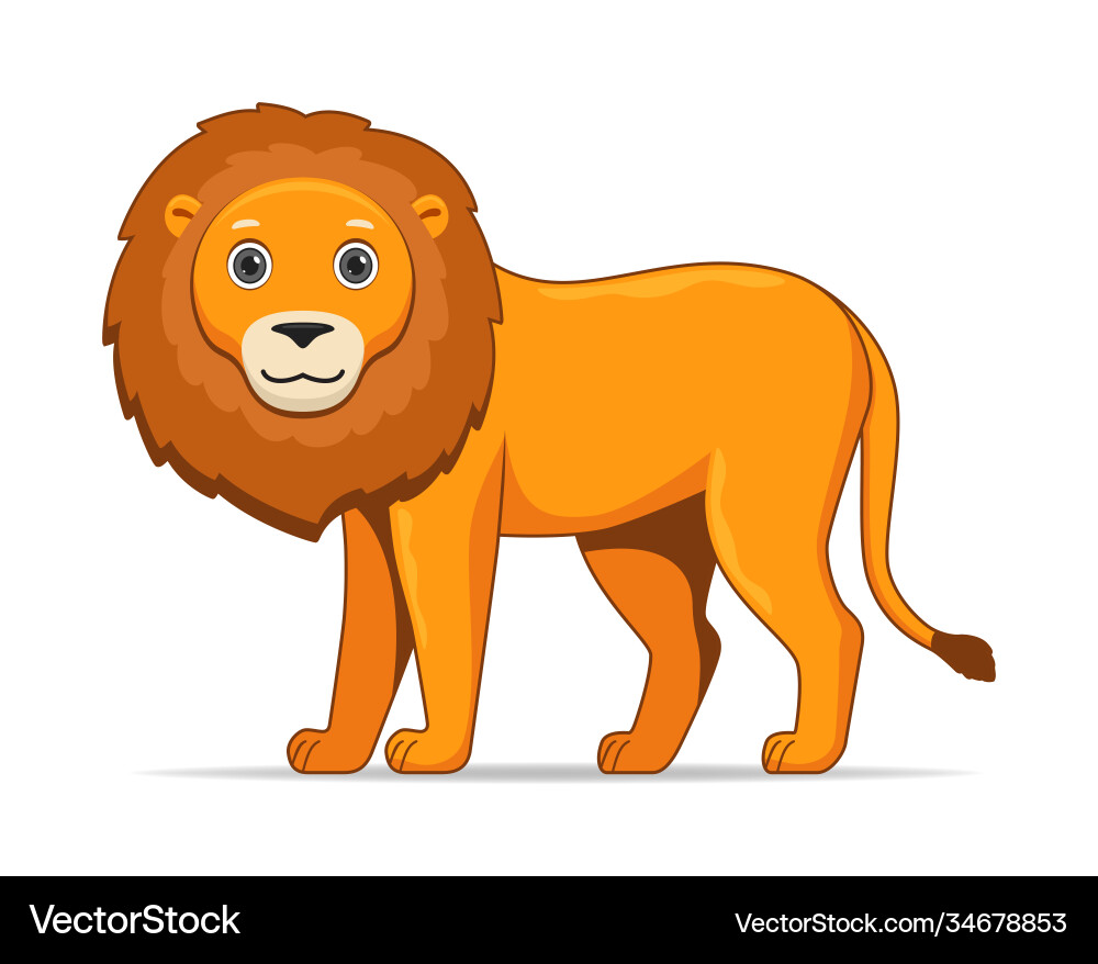 Lion animal standing on a white background Vector Image
