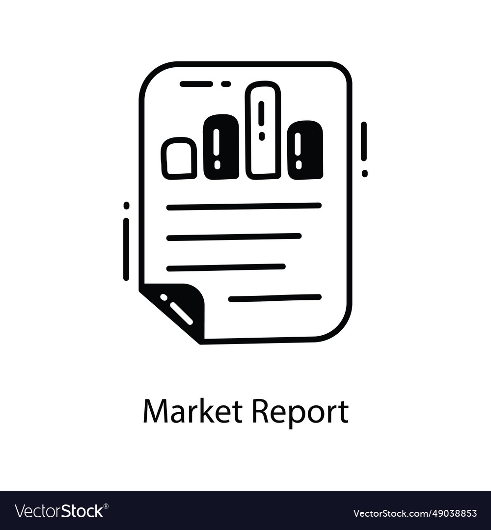 Market report doodle semi solid icon design i