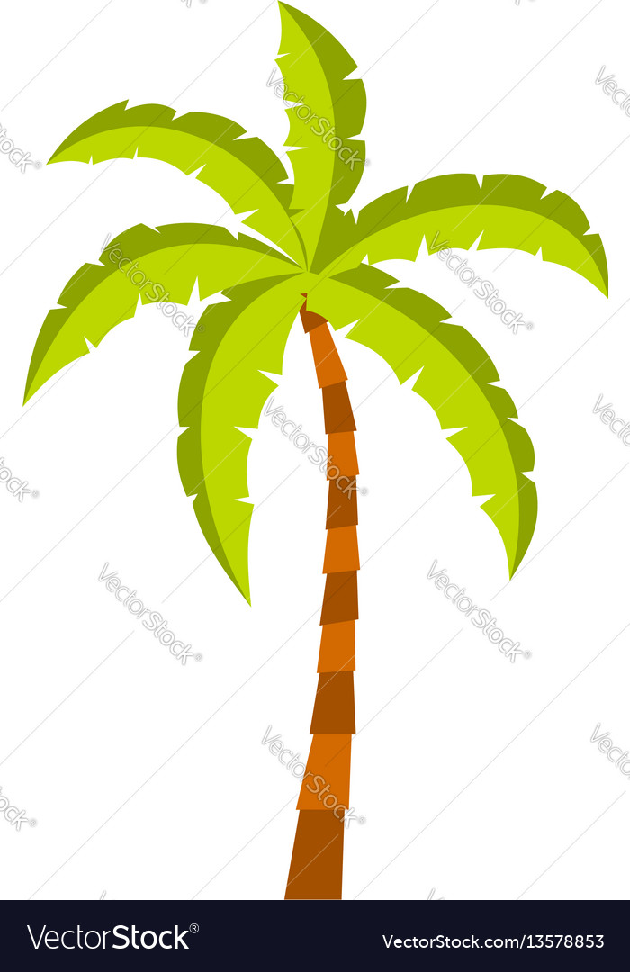 Palm tree icon flat style Royalty Free Vector Image