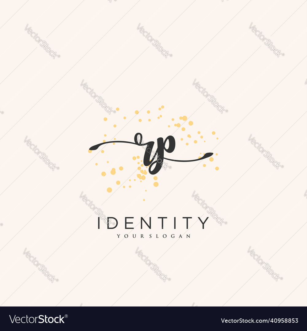 Rp handwriting logo of initial signature wedding