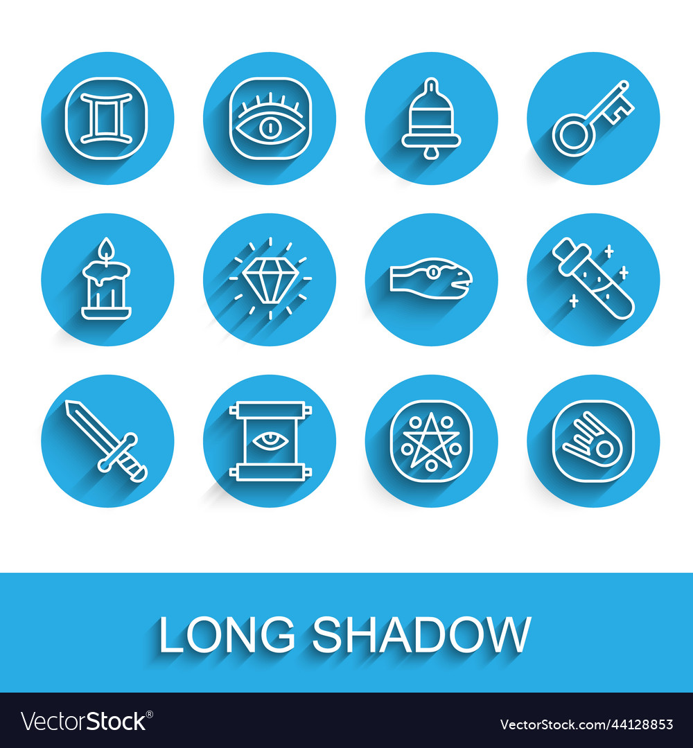 Set line medieval sword ancient magic scroll Vector Image Set line medieval sword ancient magic scroll