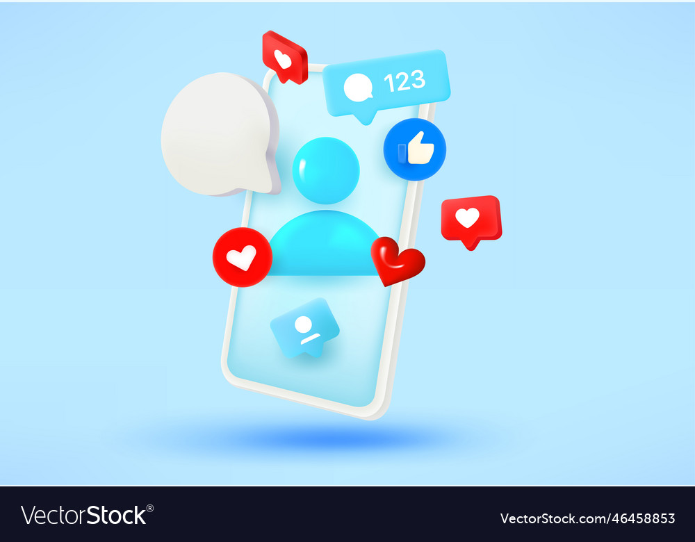 Social media web or mobile application use Vector Image