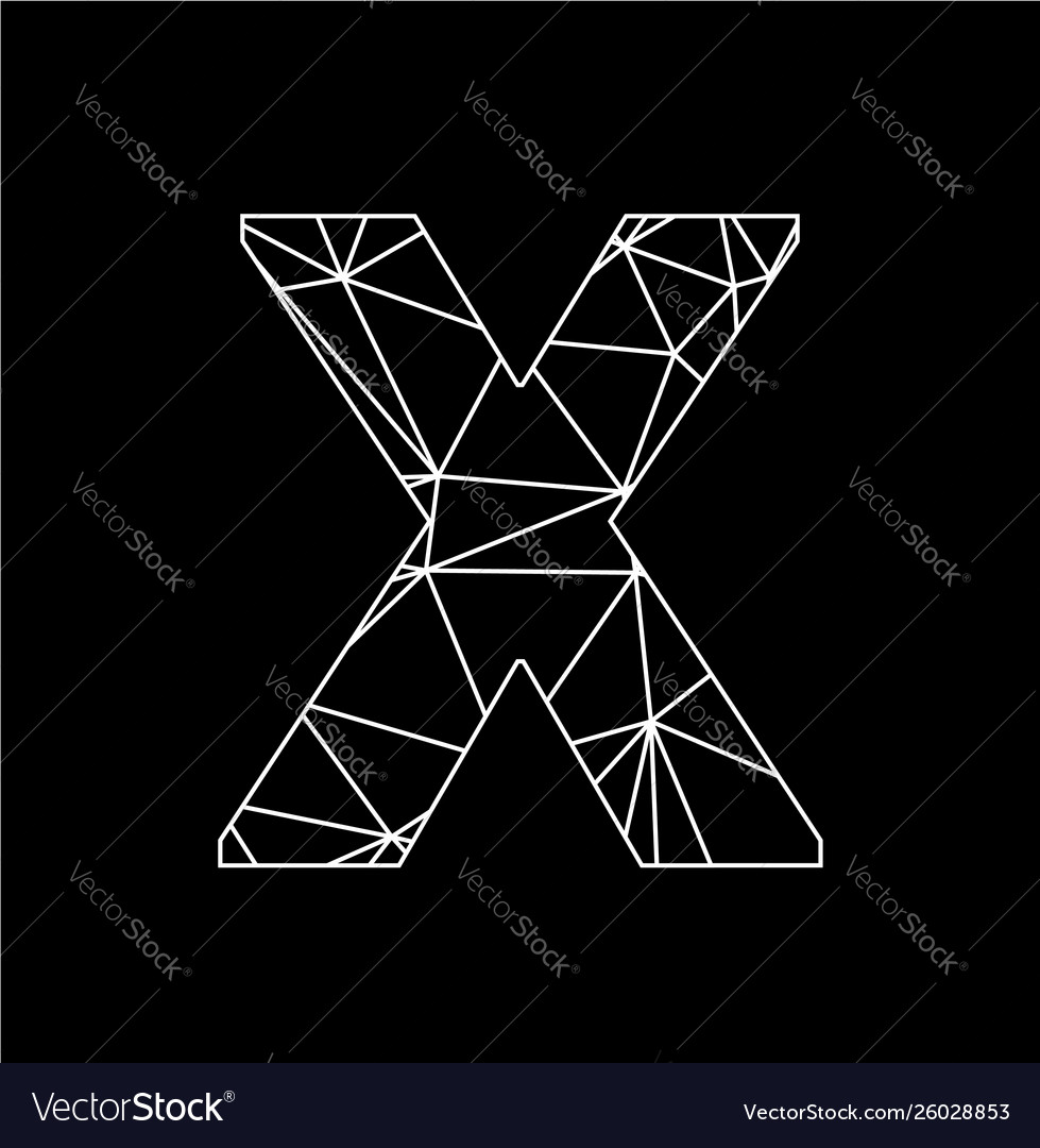 X geometric triangle block chain font
