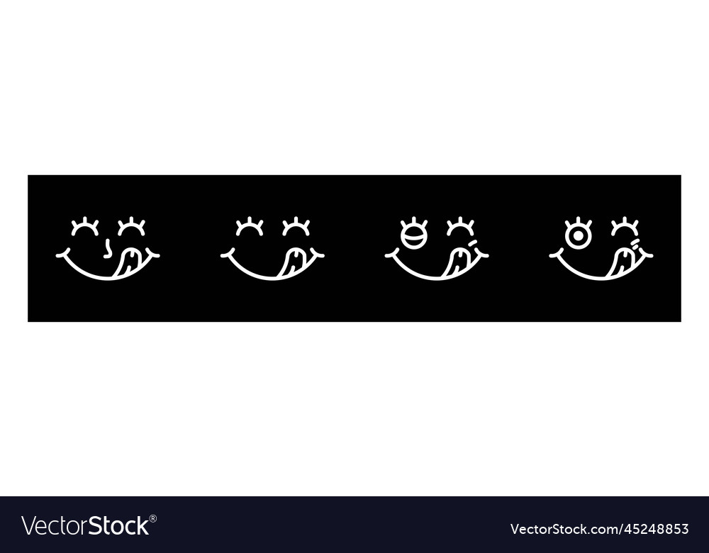 Yummy face smile icon Royalty Free Vector Image