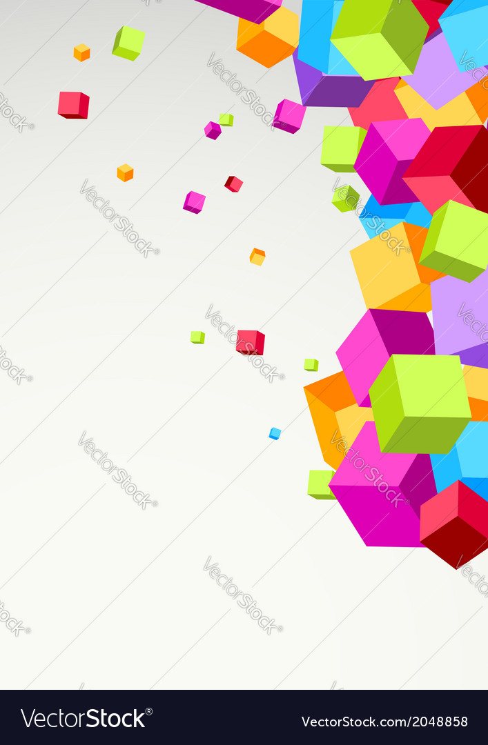 Bright colorful cubes background template