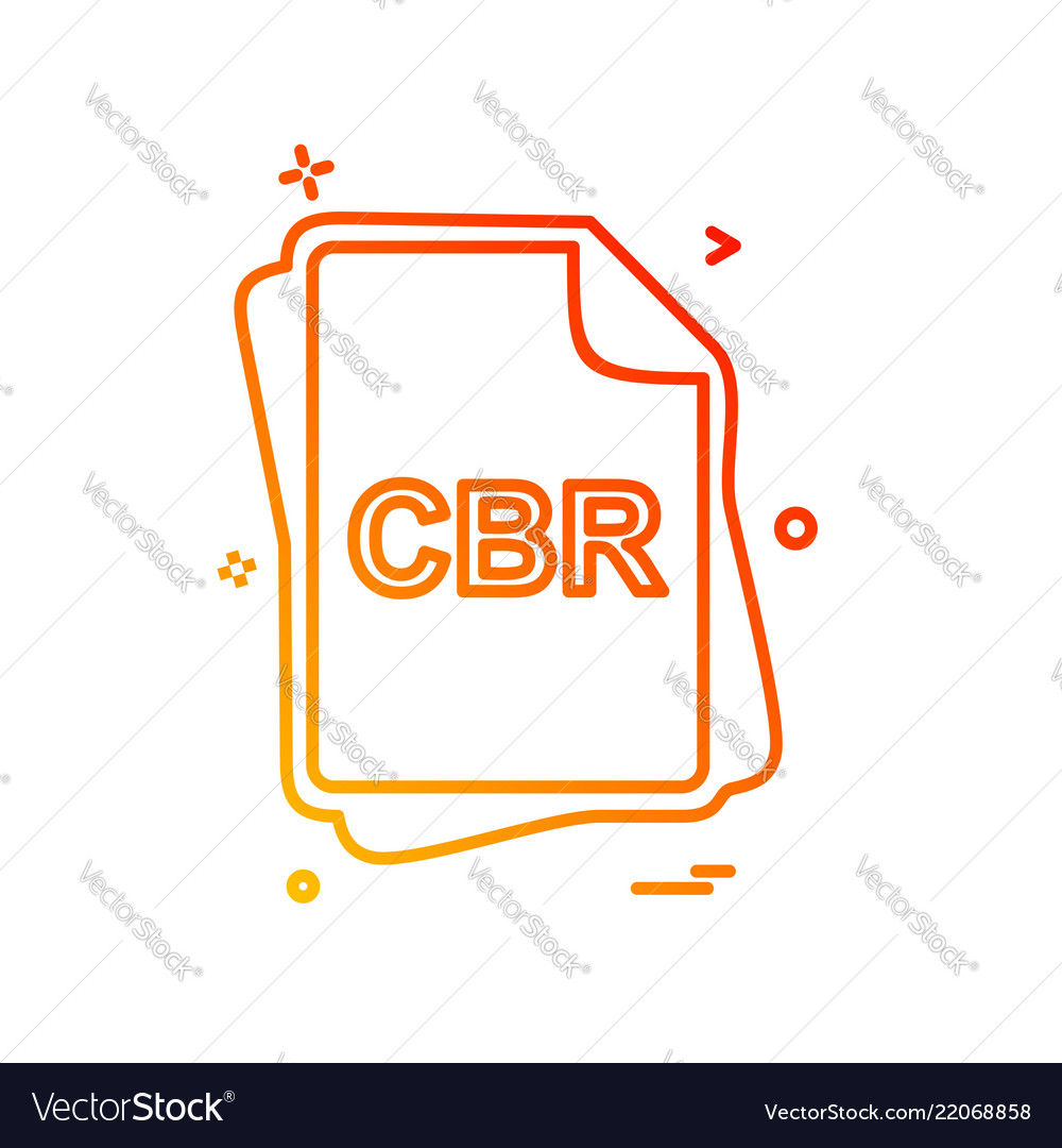 Cbr file type icon design vector image Cbr file type icon design