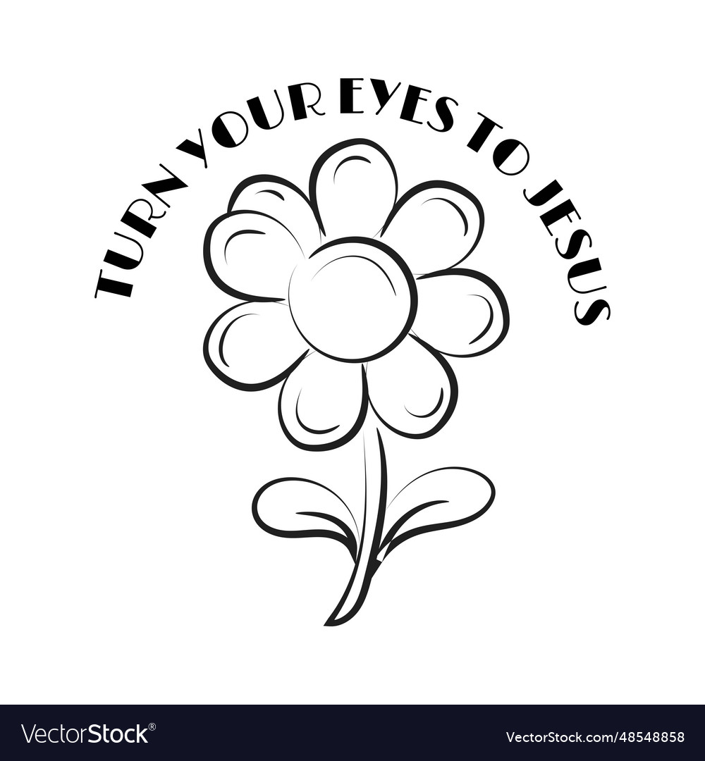 Christian line art design for print vector image Christian line art design for print