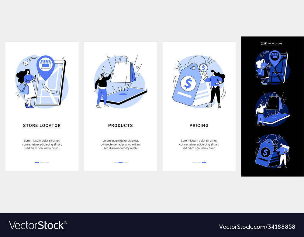 E-commerce website mobile app ui kit vector image E-commerce website mobile app ui kit