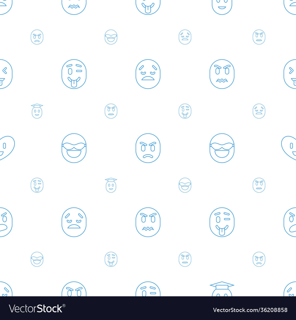 Emotion icons pattern seamless white background