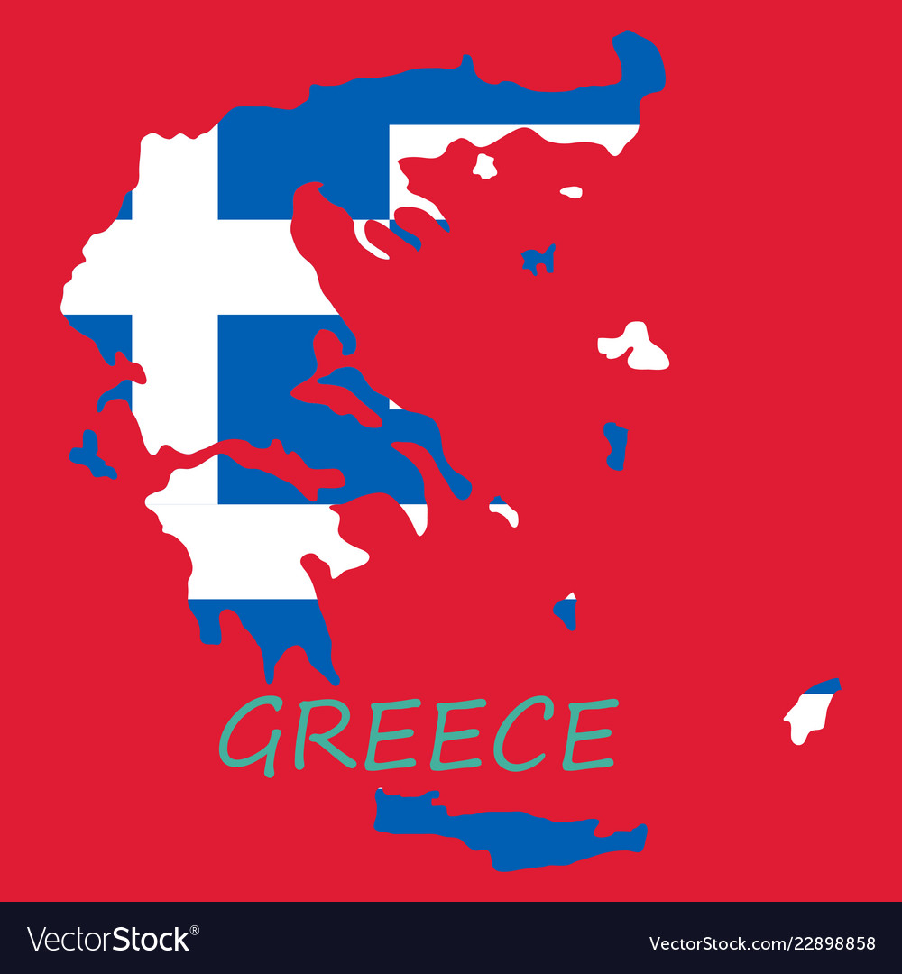 Flag map of greece