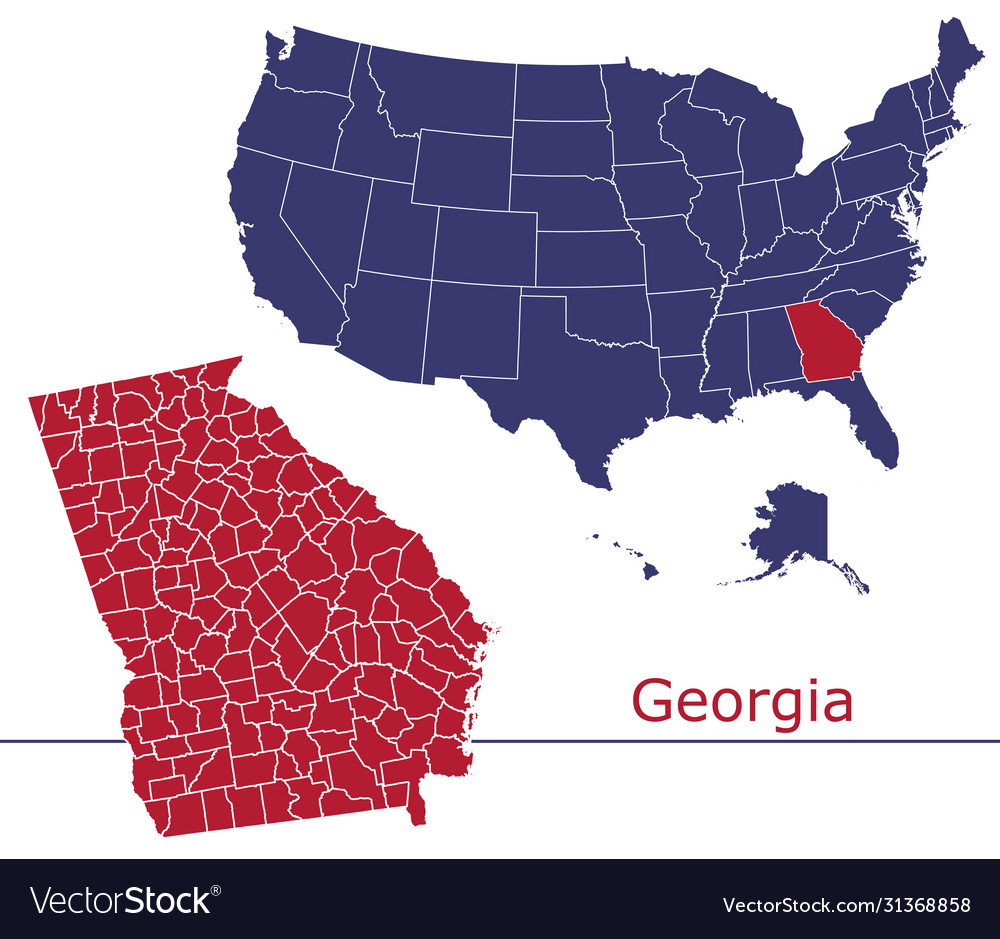 map counties with usa Royalty Free Vector Image