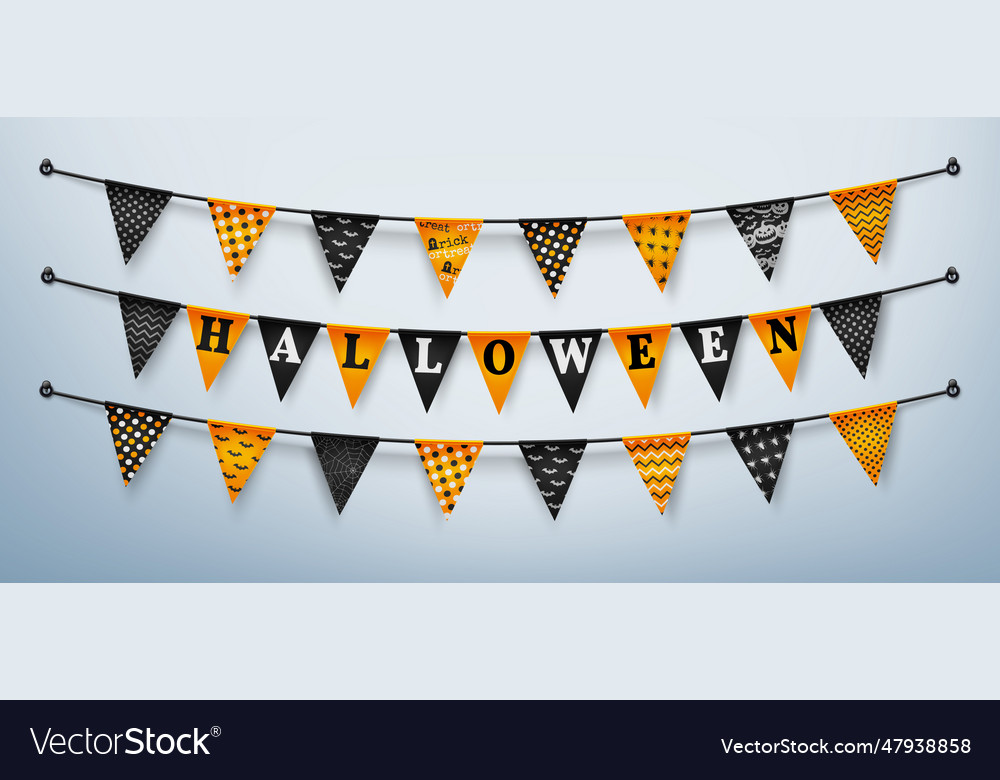 Halloween buntings for happy halloweenhalloween Vector Image