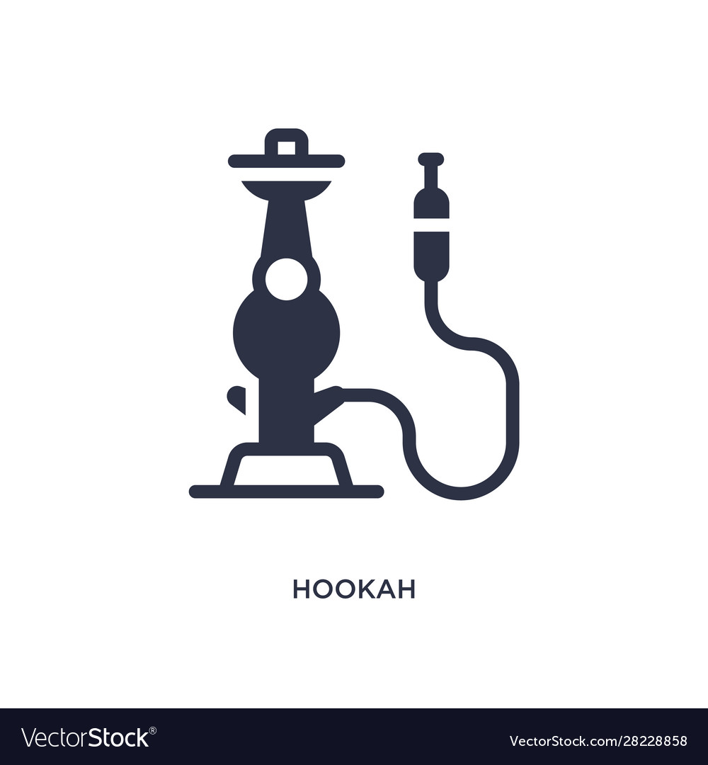 Hookah icon on white background simple element vector image Hookah icon on white background simple element