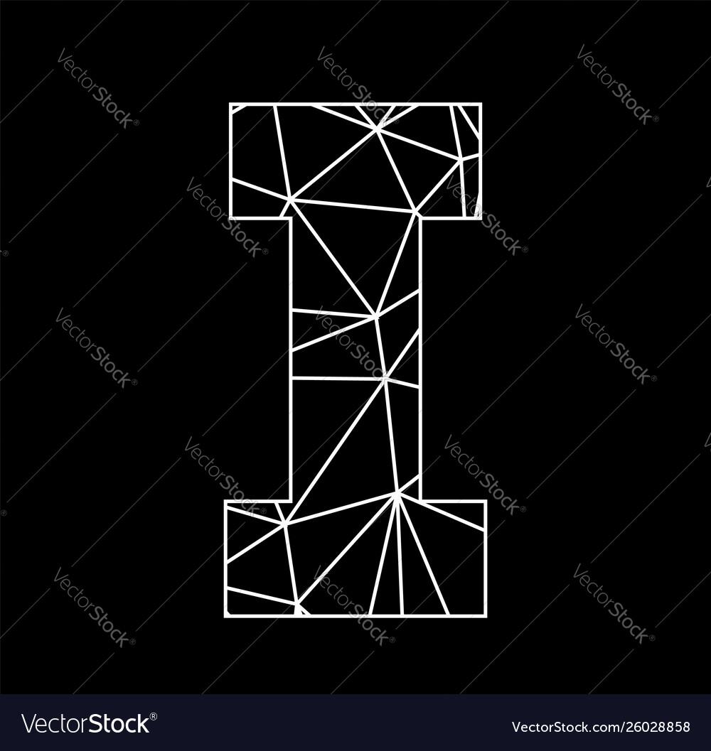 I geometric triangle block chain font vector image I geometric triangle block chain font