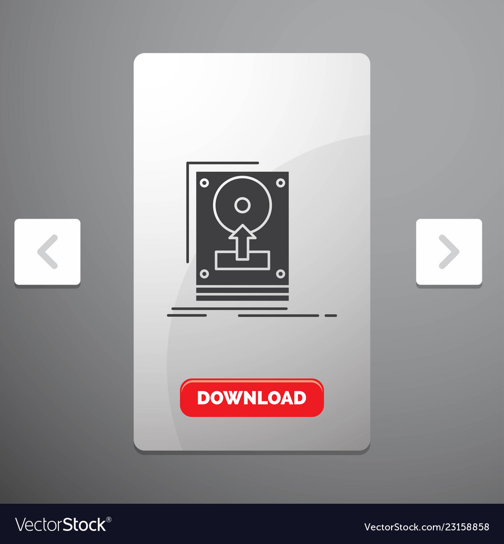 Install drive hdd save upload glyph icon Vector Image Install drive hdd save upload glyph icon