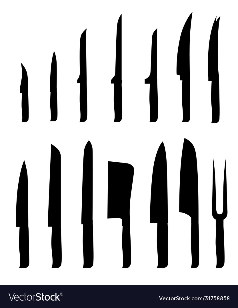 Meat Cutting Knives Set Butcher Royalty Free Vector Image