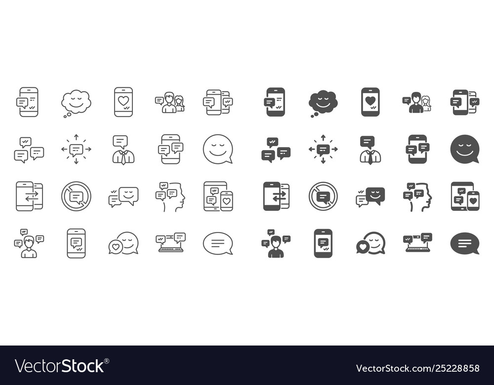 Message and communication icons group chat