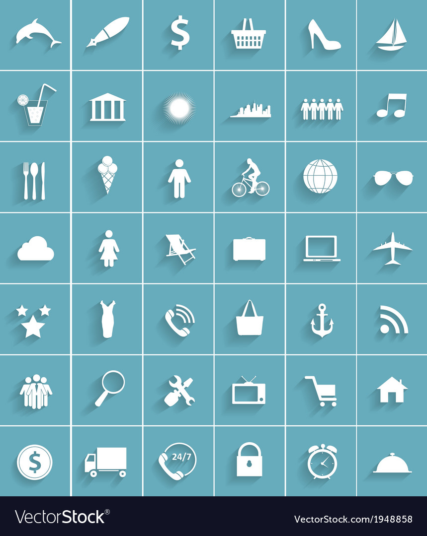 Modern flat icon set for web and mobile