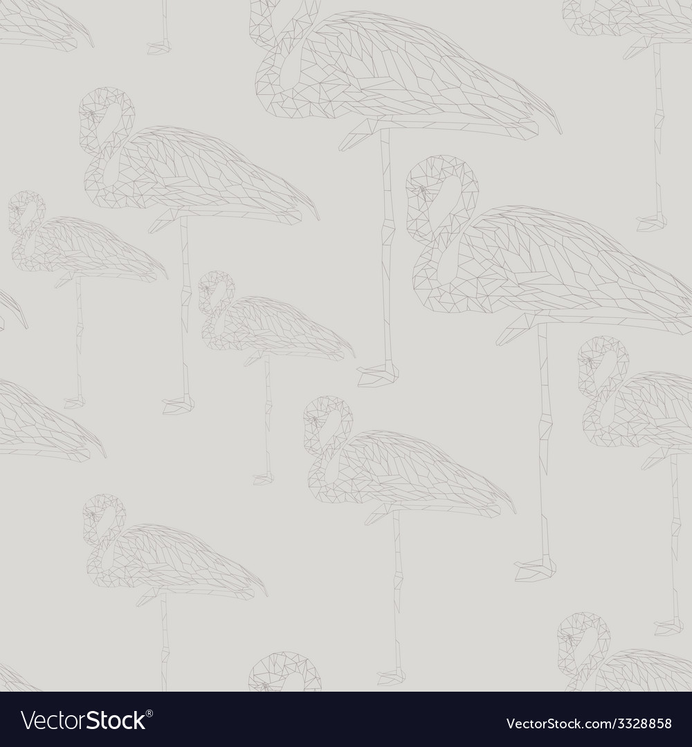 Perfect graphical seamless pattern with flamingos