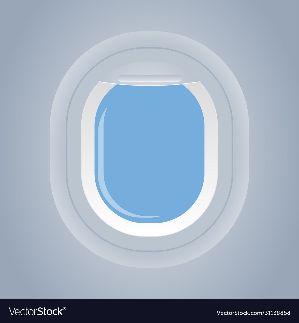 Plane window isolated view from inside vector image Plane window isolated view from inside