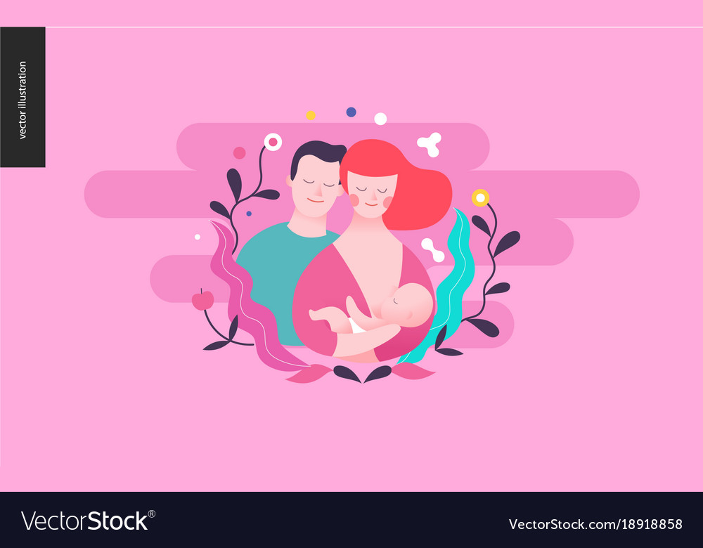 Reproduction - a breeding woman baby and man