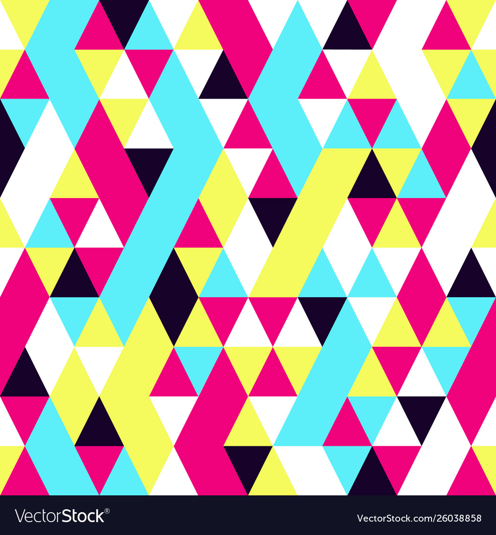 Seamless colorful abstract triangles pattern vector image Seamless colorful abstract triangles pattern