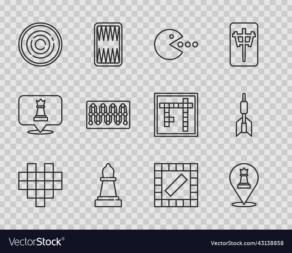 Set line pixel hearts for game chess pacman vector image Set line pixel hearts for game chess pacman