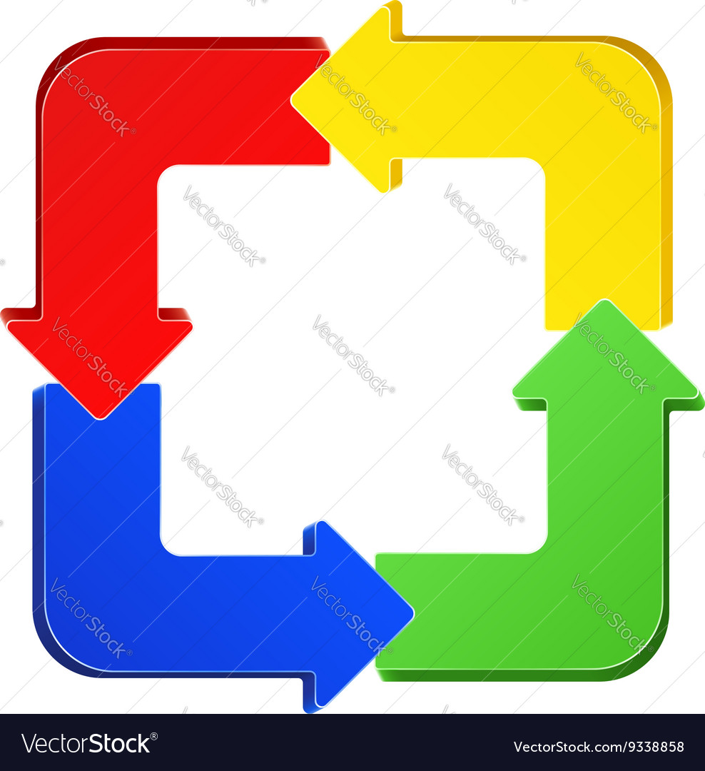 Set of simple colorful arrows