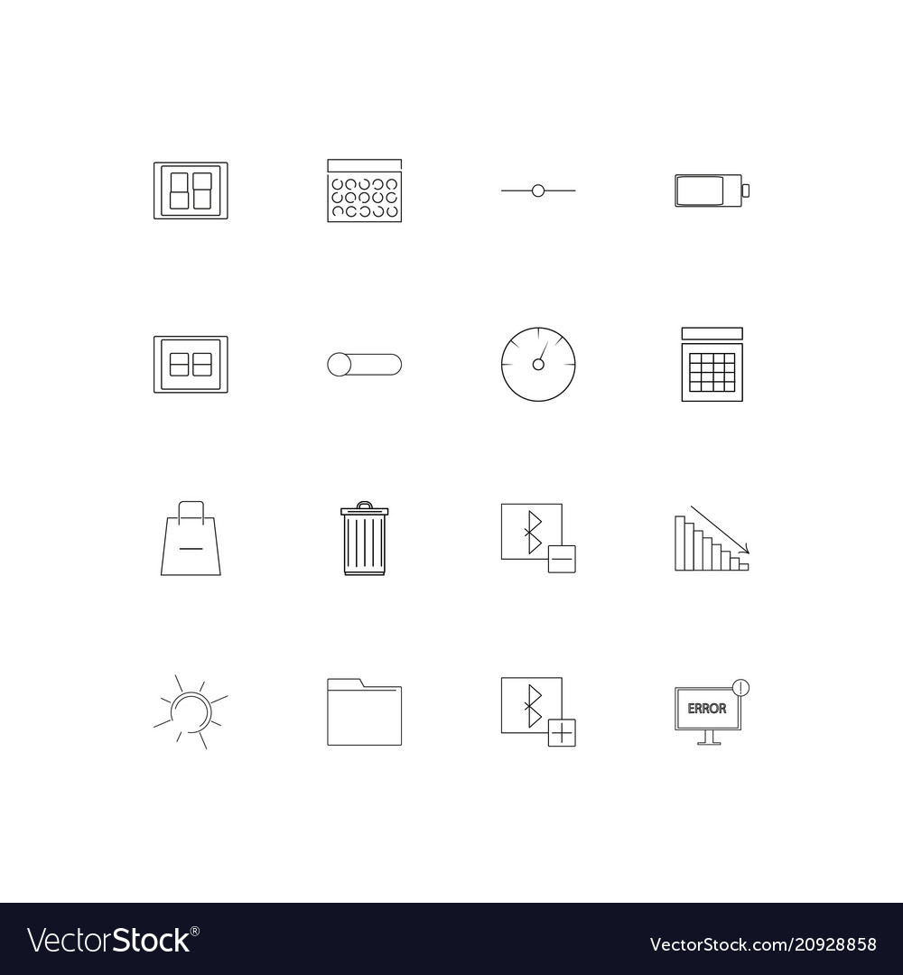 User interface linear thin icons set outlined