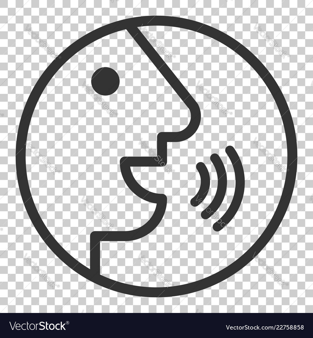 Voice command with sound waves icon in flat style Vector Image